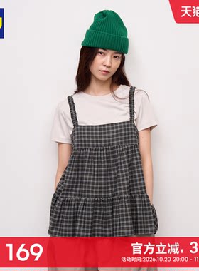 GU极优 女装长版裙摆吊带上衣背心百搭纯棉2026年秋季新品 362220