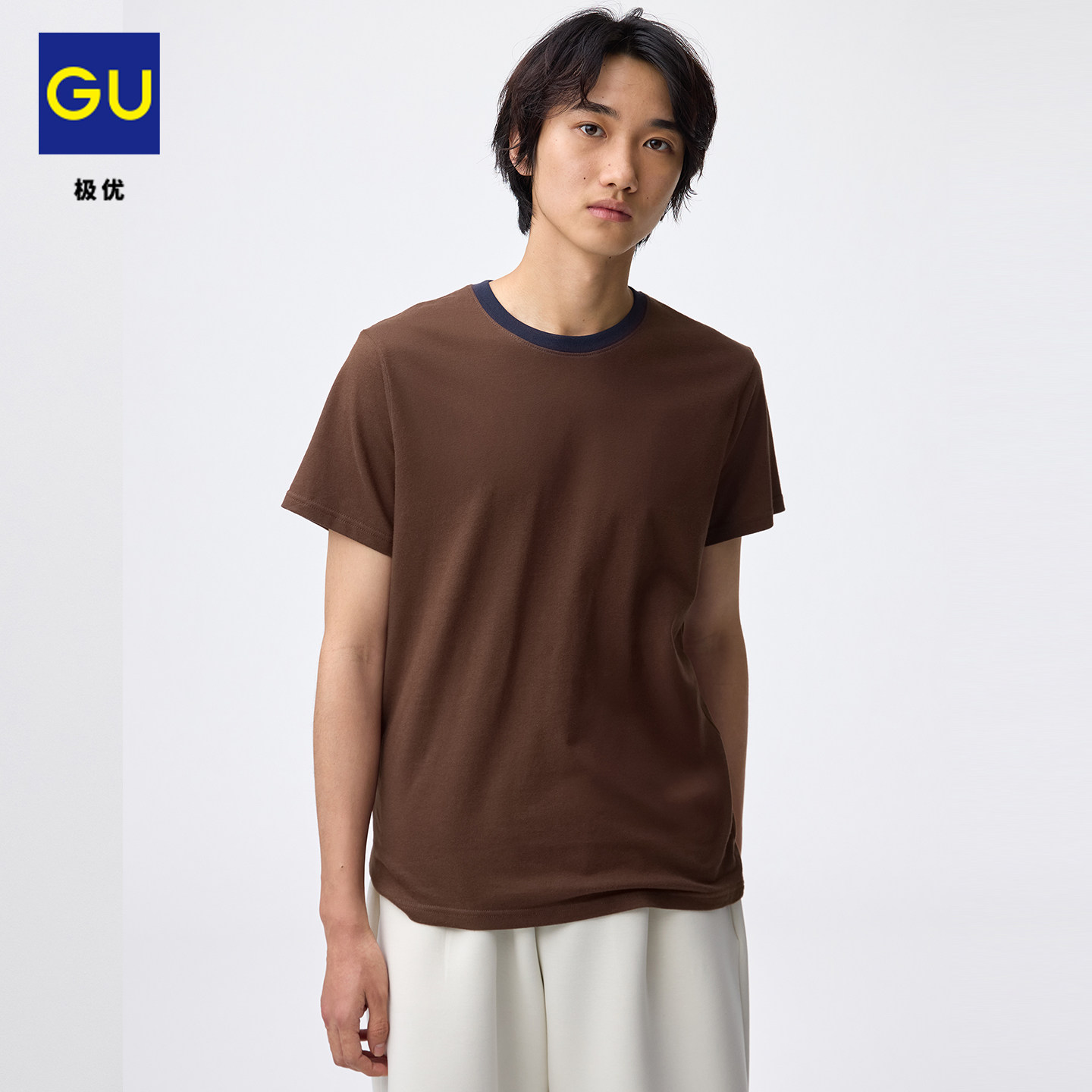 GU极优 男装彩色棉质圆领T恤百搭休闲短袖2026年夏季新品 B358959