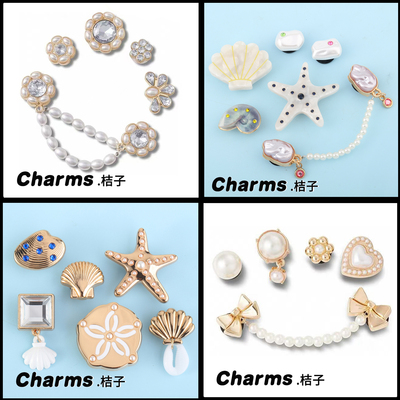 洞洞鞋配饰 适配Crocs鞋花装饰品智必星鞋扣配件DIY 珍珠钻石配件