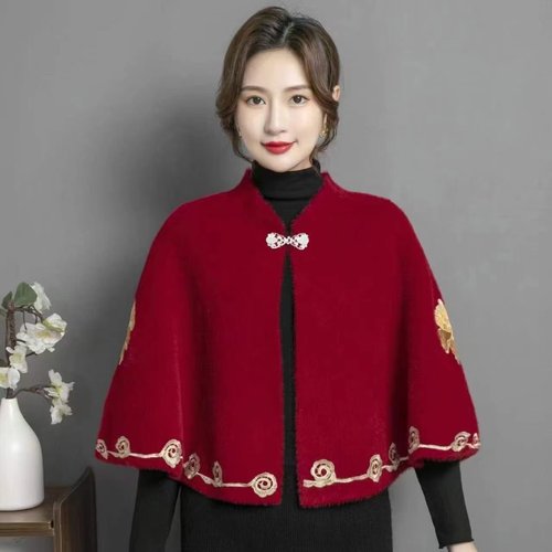 优雅斗篷披肩本命年外套