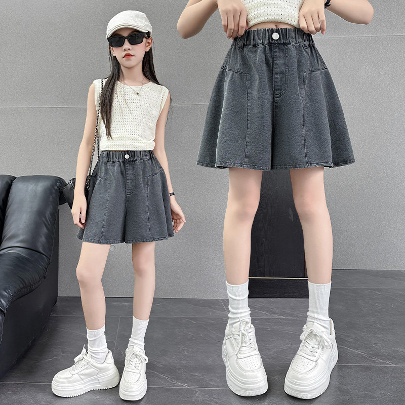 女大童夏季薄款牛仔短裙图片