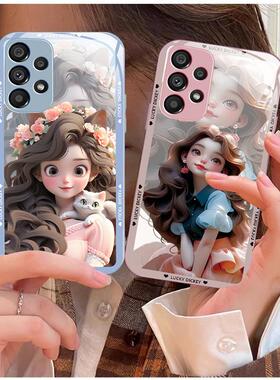 20plus8苹果14SamsungS25三星S24fe手机壳A55女生13高级S22ultra女s23u加54花21+53case52适用34玻璃16猫咪春
