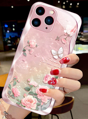 20plus8苹果14SamsungS25三星S24fe玫瑰花朵A55手机壳13高级S22ultra女s23u加54男21+53case52适用34玻璃9外p