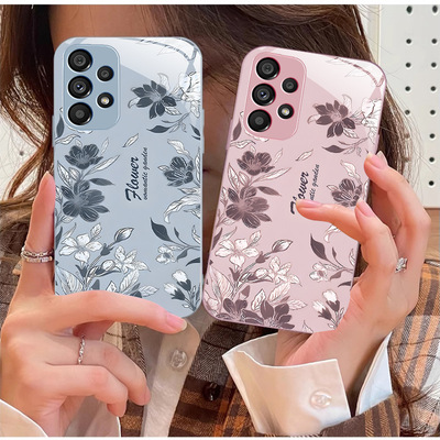 20plus苹果14SamsungS25三星S23fe手机壳A56加S24ultra女22u花54玻璃53case34适用52小清新55花朵21+36外16