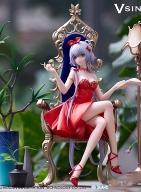 Vsinger 王座 洛天依 秘境花庭 蓝色常服 红色礼服 手办模型摆件