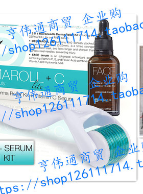Derma Roller Microneedle + Vitamin C Serum Kit [DERMAROLL li