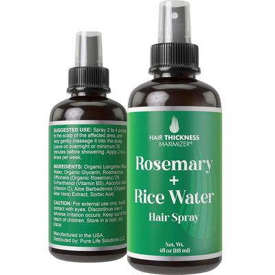 Rosemary Oil + Rice Water Spray For Hair Growth. 4oz Vega