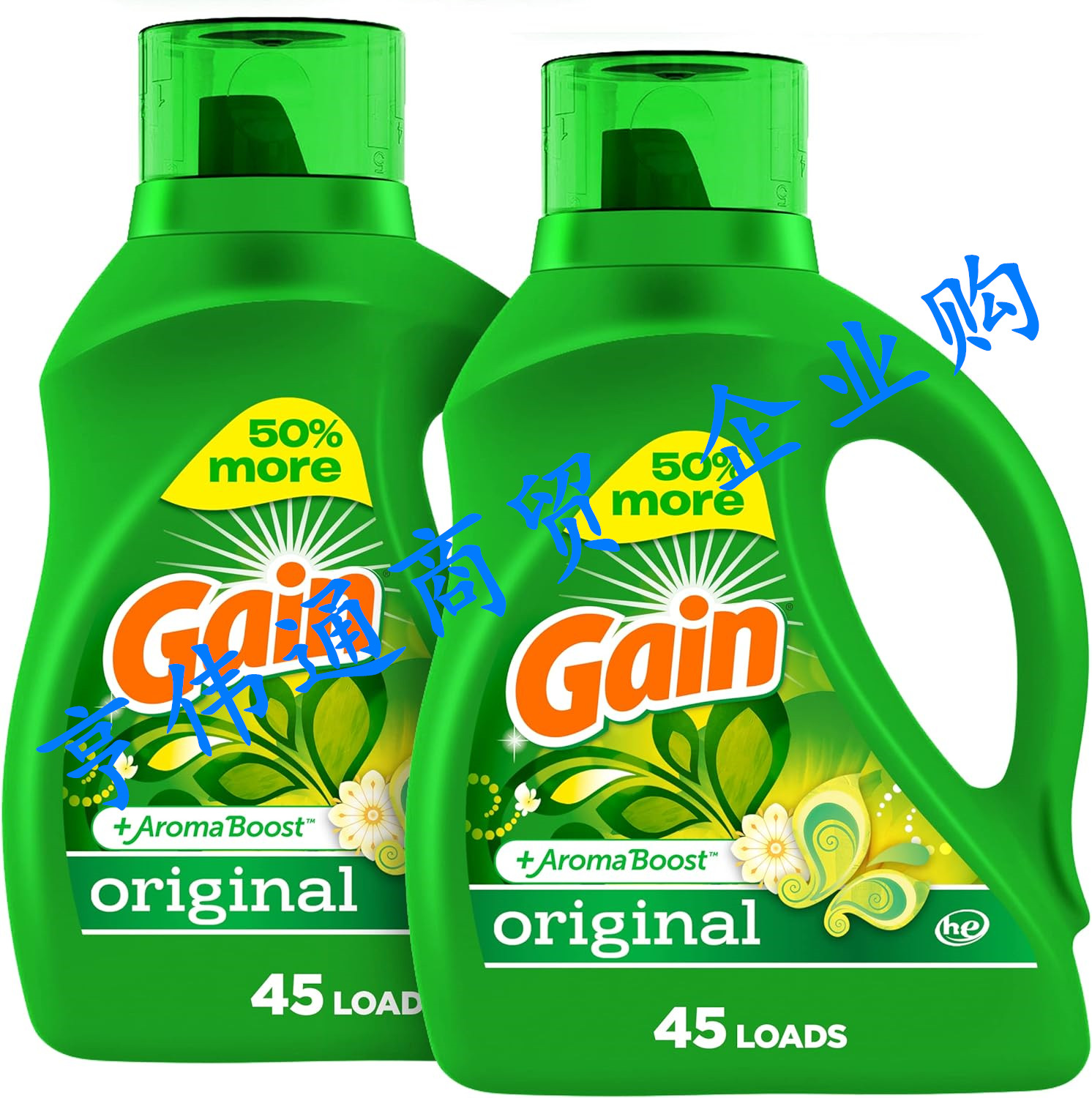 Gain Laundry Detergent Liquid Soap Plus Aroma Boost, 2瓶