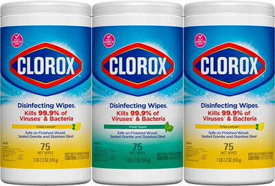 Clorox Disinfecting Wipes Value Pack, 75 Ct Each, Pack of 3