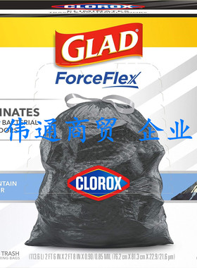 Glad Large Drawstring Trash Bags ForceFlex with Clorox垃圾袋