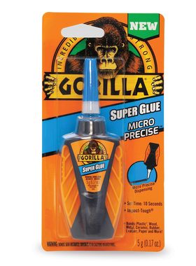 Gorilla Micro Precise Super Glue, 5 Gram, Clear, (Pack of 1)