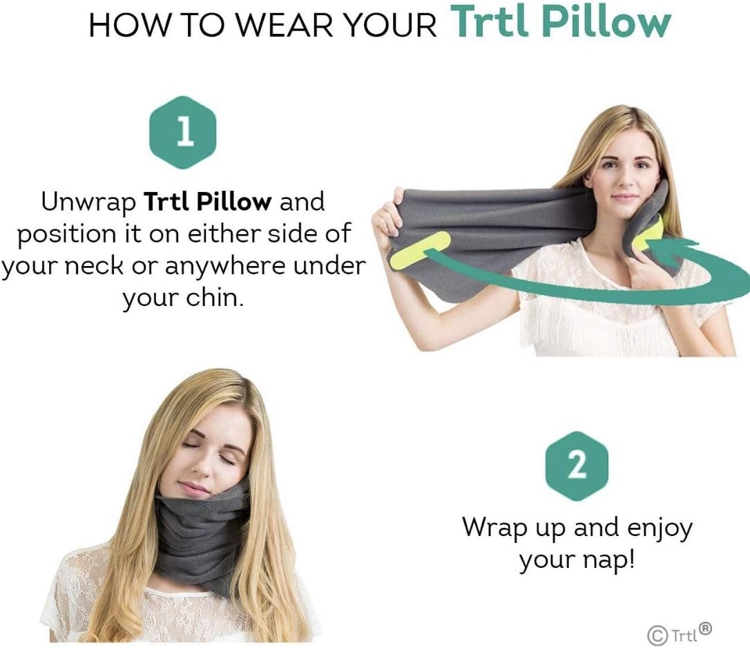 Trtl Travel Pillow for Neck Support- Super Soft Neck Pillow