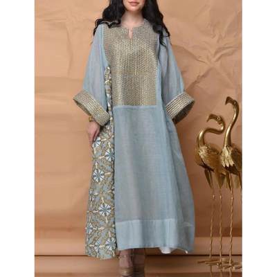 2022 New Ladies printed loose Middle Eastern long dress长裙