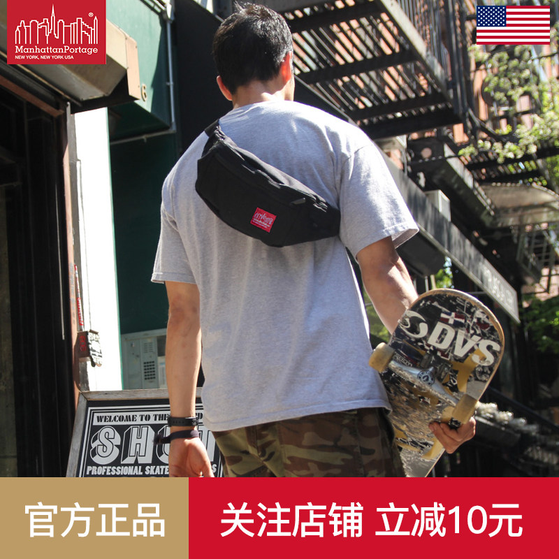 曼哈顿 胸包男单肩胸前包休闲男士运动帆布腰包斜挎包女潮牌小包