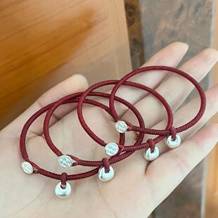 新中式小秤砣手绳女寓意平平安安中国风手工编织红绳手链闺蜜礼物