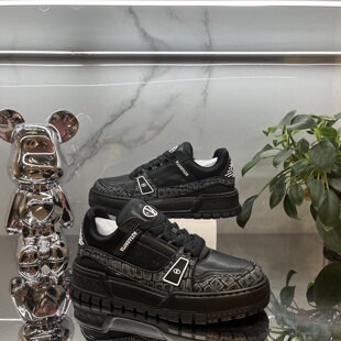 欧货名品VLONEVLTN瓦伦之星头层牛皮黑色厚底休闲鞋时尚百搭板鞋