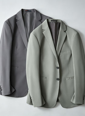 男士商务休闲时尚薄款西装外套修身简单简约便西褂子西服上衣男装