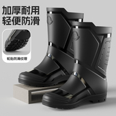 防滑劳保工地胶鞋 特大码 中筒软底厚底雨靴水鞋 男士 水靴男 防水雨鞋