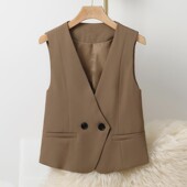 马甲女短款 2026春秋季 新款 洋气西装 韩版 外搭黑色西服马夹背心外套