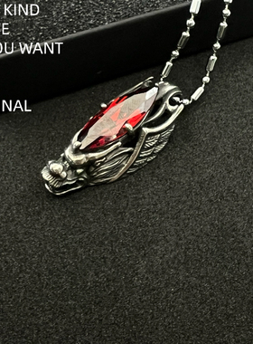 欧美复古做鬼头十字架宝石项链男款嘻哈潮人个性百搭毛衣链