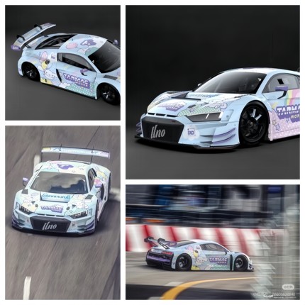 【匠擎预售】TW1：64奥迪 R8 玉桂狗 LMS GT3 EVO 合金汽车模型