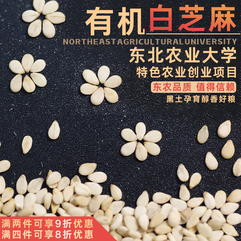 学子饭桌有机白芝麻生的新芝麻烘焙农家小包装带皮颗粒饱满新货