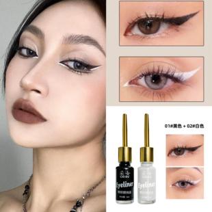 欧美妆白色眼线液眼角提亮拉丁舞台妆cos内眼线黑色软头眼线笔