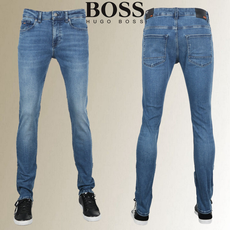 正品现货 HUGO BOSS 男士修身牛仔裤水洗弹性休闲男裤长裤新款