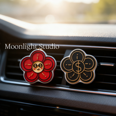 Moonlight手作有钱花车载香薰空调出风口扩香石装饰摆件高级淡香