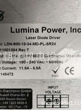 LUMINA POWERINC电源LDN-600-18-34-MO-PL-SR24 11001384维修议