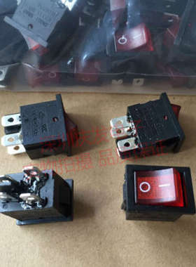 SM601 SMA0 4脚 KCD6 船型开关 电源开关 带灯红色LED 开孔13*19