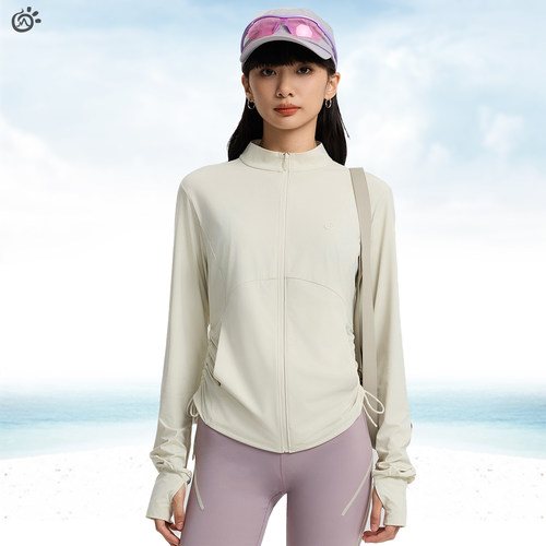 探拓户外夏季轻薄弹力透气立领防晒衣女士款瑜伽服运动冰丝外套