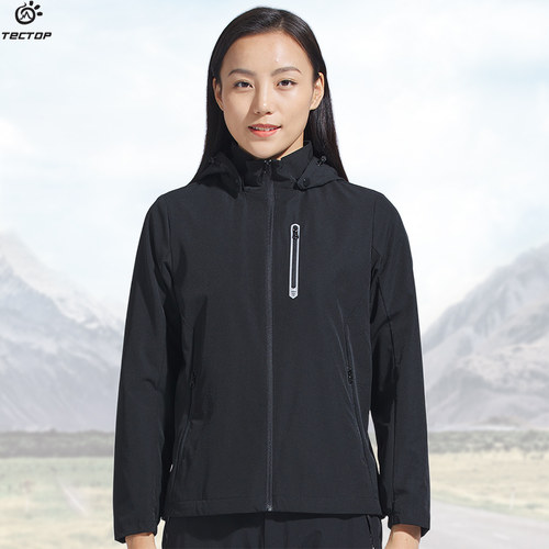 探拓新款春秋季薄款弹力透气户外运动风衣女士款登山徒步休闲外套