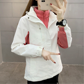 探拓户外秋冬季 运动休闲防水风登山徒步外套 两件套冲锋衣男女士款