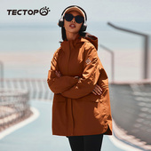 冲锋衣女士款 中长款 三合一两件防风外套 新款 TECTOP探拓户外秋冬季