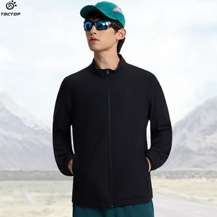 探拓春夏立领长袖薄款弹力透气户外运动风衣男款登山徒步休闲外套