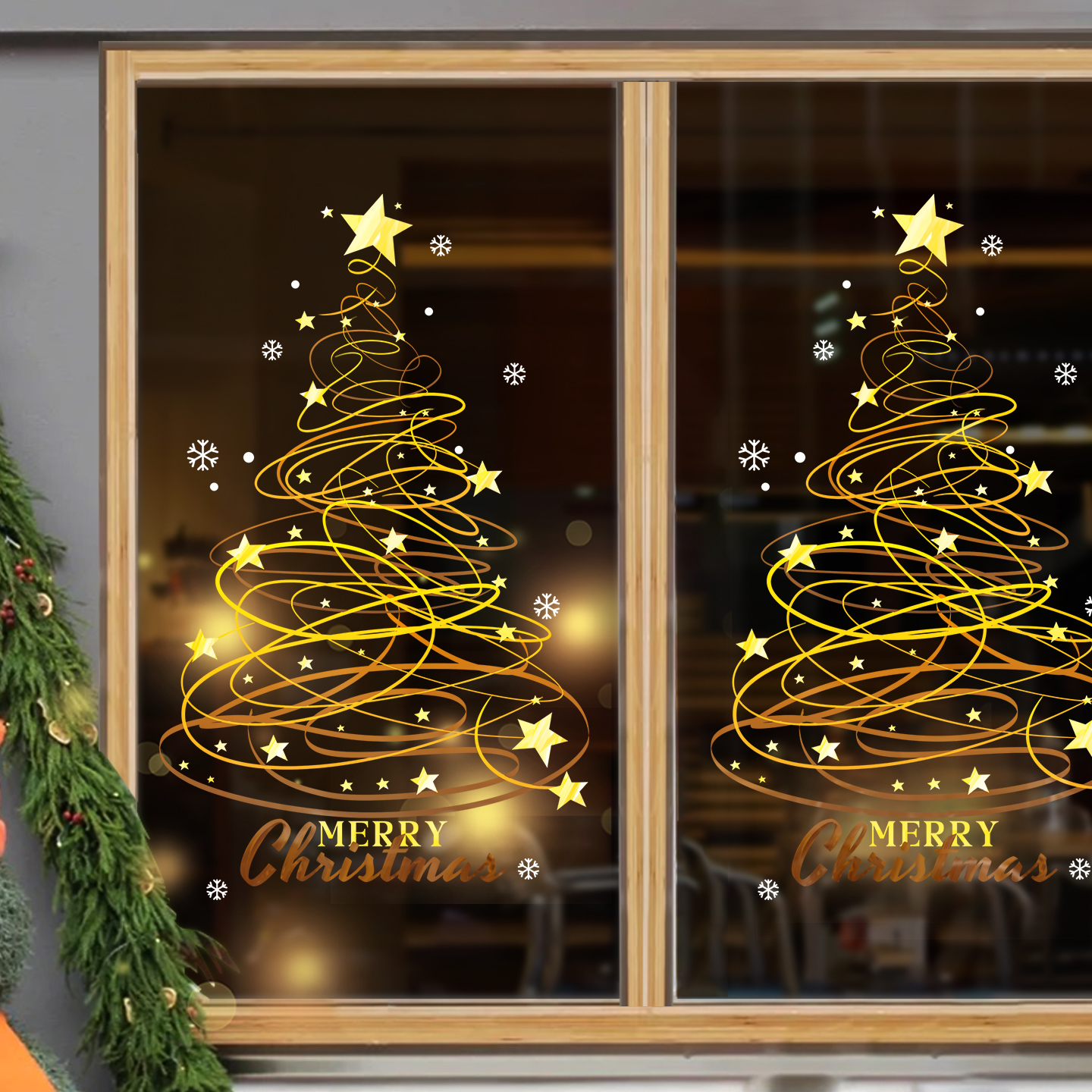 2026圣诞装饰静电玻璃贴纸