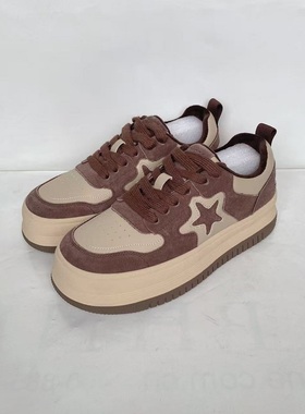 MN厚底小白板鞋女秋冬新款小众设计复古百搭休闲加绒运动鞋31563