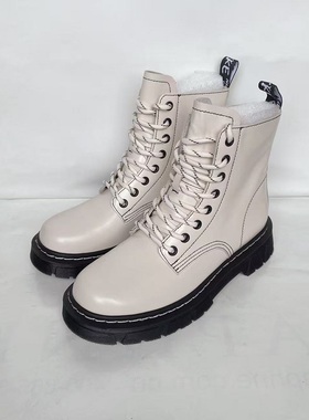 断码清仓MN厚底马丁靴女秋冬新款百搭机车英伦风短筒单靴子21511