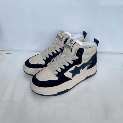 真皮复古运动厚底增高休闲高帮鞋