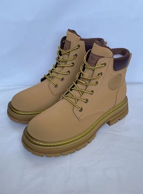 断码清仓MN厚底马丁靴女秋冬新款短靴子英伦风户外增高工装靴1452