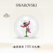 施华洛世奇Idyllia蜜蜂与花玻璃球摆件家居装 新品 饰送礼 春季