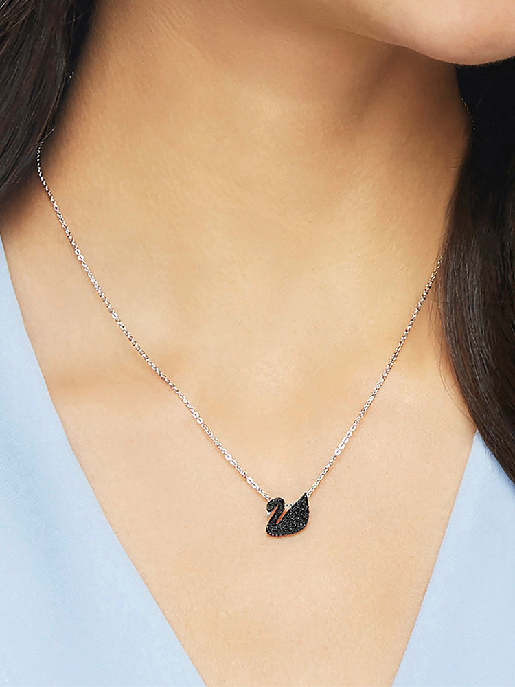 스와로브스키 백조 목걸이 [소] 블랙 스완 펜던트 주얼리 쇄골 체인 액세서리 여성용 라이트 럭셔리 틈새