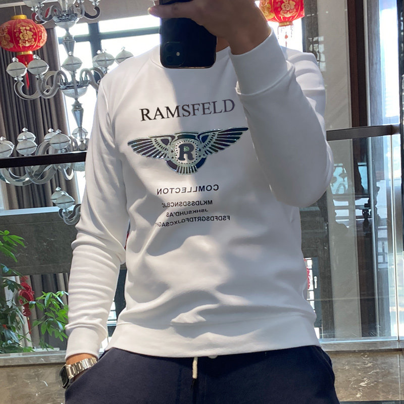春秋男士套头薄款卫衣美杜莎潮牌外套修身韩版男装百搭白色长袖t