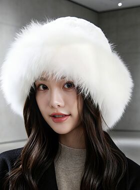 皮草帽子渔夫帽女冬季