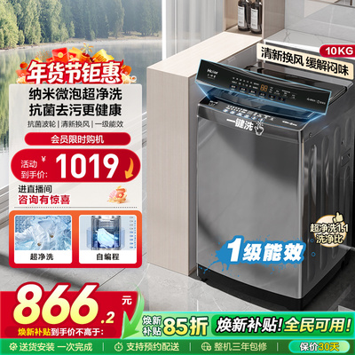 [超微泡]海尔波轮洗衣机小型家用全自动10kg除螨抗菌租房Z719