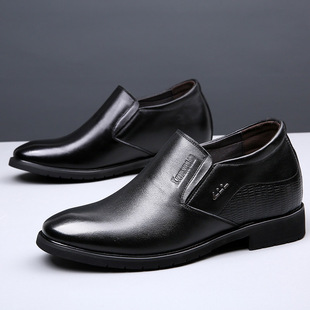 商务皮鞋 男10cm商务休闲隐形内增高8cm套脚一脚蹬正装 增高鞋 男士