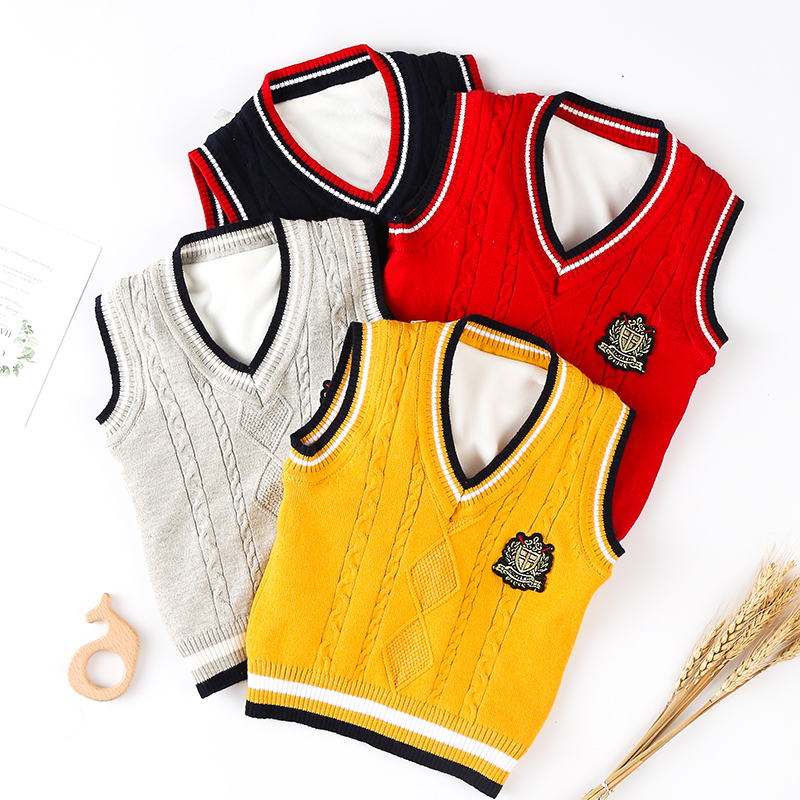 加绒加厚幼儿园班服小学生背心