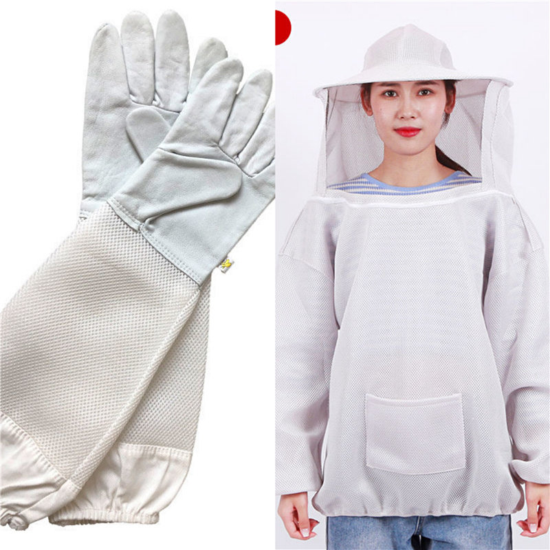 防蜂服加厚透气带帽养蜂穿衣服半身密封全套养蜂防蜂服蜂场衣服