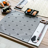 Văn học Nhật Bản phong cách Nhật Bản và vải bông nghệ thuật placemat nhà chống vảy cách nhiệt pad vải khăn coaster bảng mat bát bát mat - Khăn trải bàn khăn trải bàn sang trọng